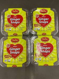 Set of 4 ShaSha SPELT Flour  Ginger Snaps Cookies - Whole Grain Sprouted