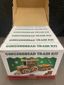 box of 6 Ready to Build Gingerbread Train Kits - No Baking Needed