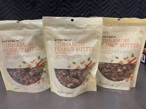 NE 1 - Set of 3 GreenWise Cinnamon Peanut Butter Granola Bags - 8 Ounce Each