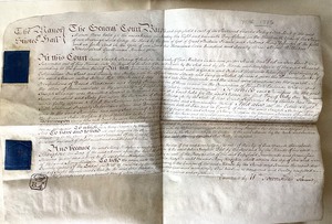 lot 15 image: Hand Penned 1773 Legal Document on Velum