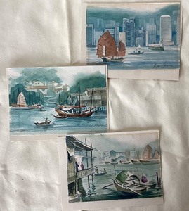 lot 19 image: Group of 3 Chinese Watercolor Paintings