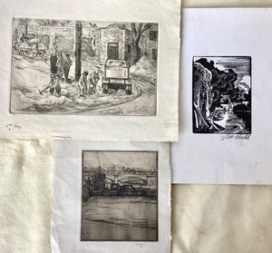 lot 57 image: Trio of Vintage Etchings