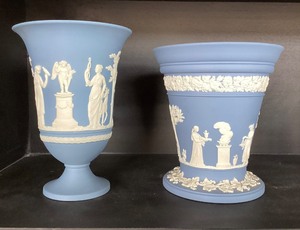 lot 63 image: Pair of Wedgwood Jasperware Vases