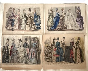 lot 98 image: Group of  9  Antique Fashion Prints