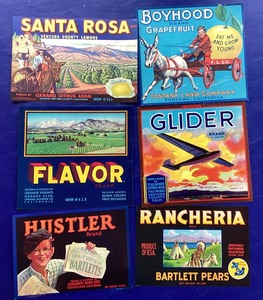 lot 103 image: Group of Vintage Fruit Crate Labels  #2