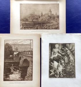 lot 105 image: Group of Vintage Swedish Etchings  Heliogravures