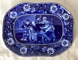 lot 119 image: Antique Flow Blue Platter