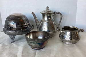 lot 135 image: Group of Antique Silverplate
