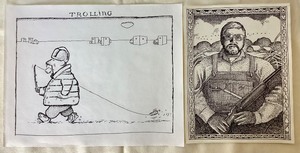 lot 153 image: Group of 5 Original Pete Bastiansen Drawings
