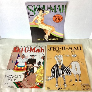 lot 158 image: Group of 3 Vintage University of Minnesota SKI-U-MAH Covers