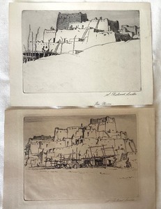 lot 187 image: Vintage Pair of Samuel Chatwood Burton Etchings