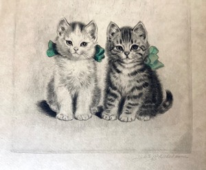 lot 189 image: Pair of Cat Prints