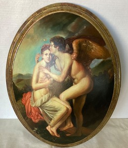 lot 126 image: Psyche et LAmour Painted Convex Panel