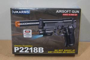 UKArms P2218B Spring Powered Airsoft Gun with Laser