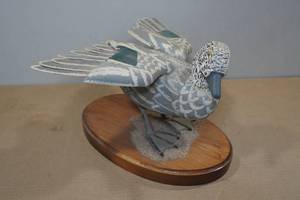 Vintage Green Winged Teal Duck Statue
