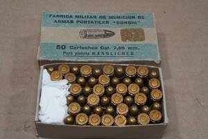 50 1947 Military Surplus 7.65mm (.32 ACP) FMJ Ammo