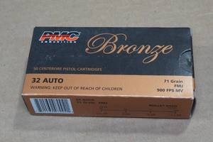 50 PMC Bronze .32 Auto 71 Gr FMJ Ammo