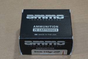 20 Ammo Inc 9mm 115 Gr JHP Ammo