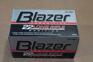 500 CCI Blazer .22 LR 40 Gr Solid Ammo