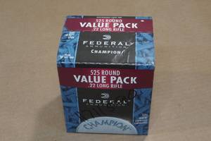 525 Federal Champion .22 LR 36 Gr Plated HP Ammo