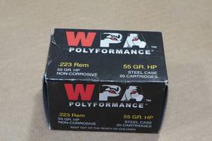 20 WPA .223 Rem 55 Gr HP Steel Case Ammo