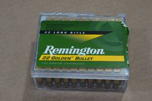 100 Remington 22 Golden Bullet .22 LR 40 Gr Plated RN Ammo