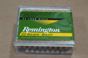100 Remington 22 Golden Bullet .22 LR 40 Gr Plated RN Ammo