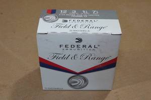 25 Federal Field & Range 12 Gauge 2-34 7-12 Shot Shotshells