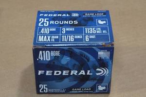 25 Federal Game Load .410 Bore 3 6 Shot Shotshells