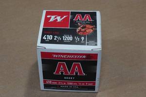25 Winchester AA .410 Bore 2-12 9 Shot Shotshells