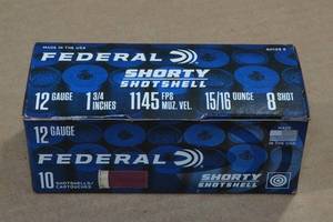 10 Federal Shorty 12 Gauge 1-34 8 Shot Shotshells
