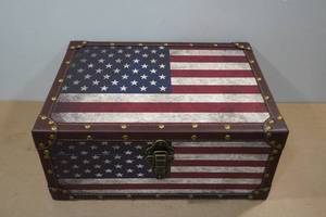 Vintage Style American Flag Trunk