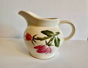 Vintage CONTINENTAL KILNS Hand Painted Pitcher w Flowers