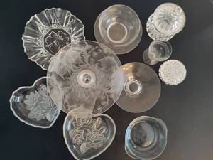 Lot of Glass Assorted Candy Dishes, Bowls & Trays