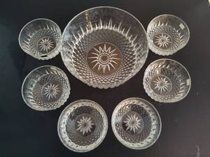 ARCOROC Glass Salad Bowl & 6 Small Matching Salad Bowls