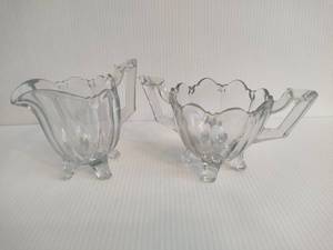 Vintage 2.5 Glass Sugar & Creamer Set