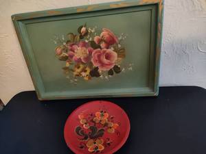 Hand Painted Tray & Plate