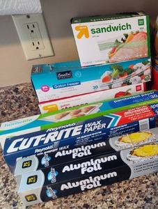 Lot of Kitchen Storage, Aluminum Foil, Etc.