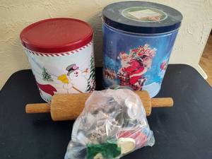 Cookie Tins, Cookie Cutters & Rolling Pin