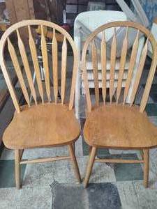 Two Wood Dining Chairs