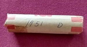 Roll of 1951-D Wheat Pennies