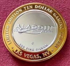 Aladdin Las Vegas Silver Strike .999 Gaming Token