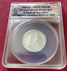 2013-S Silver Perrys Victory Quarter - ANACS PR70 DCAM