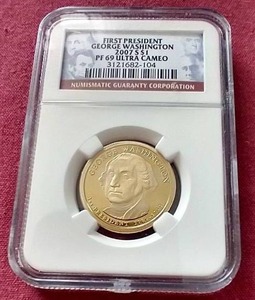 2007 George Washington Presidential Dollar - NGC PF69 Ultra Cameo