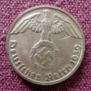 1939 German Third Reich 1 Pfennig Coin