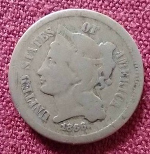 1866 Three Cent Nickel