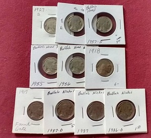 (10) Buffalo Nickels