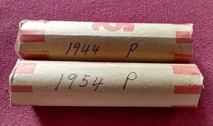 (2) Wheat Penny Rolls - 1944 & 1954