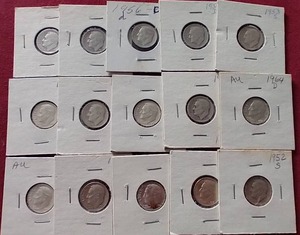 (15) 90% Silver Roosevelt Dimes