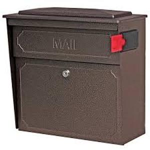 Mail Boss Townhouse Locking Wall-Mount Mailbox with High Security Reinforced Patented Locking System, Bronze  Customer Returns See Pictures
